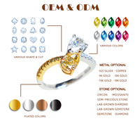 Bague personnalisée en argent sterling 925 plaqué rhodium avec zircon multicolore double face pour femme, idéale pour cadeau, fête, mariage, vente en gros, directement de l'usine