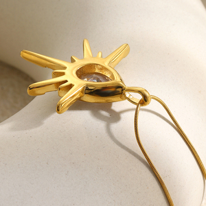 Collana con Pendente Dreamshow a Goccia d'Acqua con Zirconi, Placcata in Oro 18k, Gioiello in Acciaio Inossidabile, <span class=keywords><strong>Regalo</strong></span> per la <span class=keywords><strong>Festa</strong></span> <span class=keywords><strong>della</strong></span> <span class=keywords><strong>Mamma</strong></span> - Product Image 2