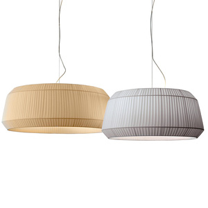 Lustre rond moderne en tissu blanc pour salon, chambre, bureau, hôtel - Product Image 3