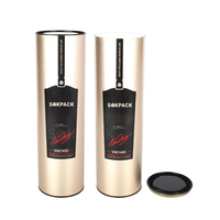 Tube en carton cylindrique personnalisé pour vin, boîte cadeau ronde en carton pour bouteille unique de vin rouge ou whisky, emballage pour cadeaux de fêtes