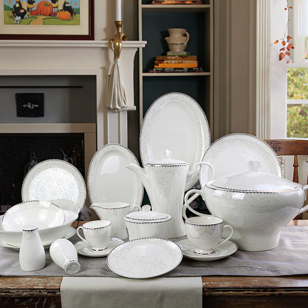 Luxury Dinner Set for 12 Person High Quality Porcelain
