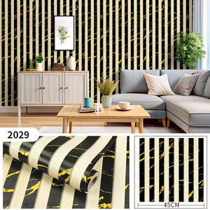 Papier peint moderne 3D à rayures en peau de daim pour <span class=keywords><strong>chambre</strong></span> à coucher, papier peint en PVC pour salon, fond de télévision, papier peint mural auto-adhésif - Product Image 2