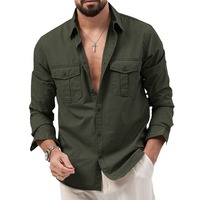 Veste décontractée pour homme, nouvelle collection automne 2025, style transfrontalier, à simple boutonnage, ornée de perles, col rabattu, manches longues, coupe ample, en polyester