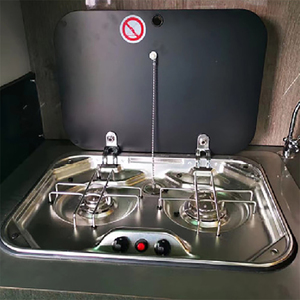 Gran oferta, estufa de Gas RV de acero inoxidable, tapa de vidrio templado, estufa de Gas para autocaravana, estufa de Gas para remolque estilo RV587 - Product Image 6