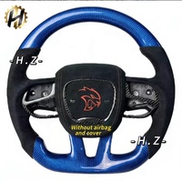 Volant sport HZ amélioré en fibre de carbone forgée et cuir pour Dodge Challenger (2006-2019) avec éclairage LED
