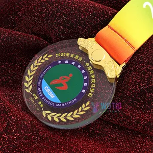 Medal Manufacturer Design Custom Crystal Printing Logo Plastic Transparent Acrylic Medals