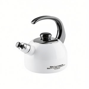 Riess Classic Plus Whistling <b>Kettle</b> White 2.5L Stainless Steel Handle Stovetop Use - Product Image 2