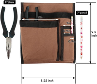 Ceinture porte-outils à 5 poches en tissu Oxford, sacoche utilitaire réglable pour hommes, accessoires de réparation et de construction DIY