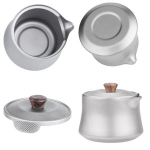 อุปกรณ์เสริม Cam กลางแจ้งถ้วยชาไทเทเนียมชุดแบบพกพาน้ําหนักเบากลางแจ้ง Camping ชาจีนสําหรับการเดินทางเดินป่าตกปลา - Product Image 5