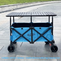 Chariot de camping pliable d'extérieur, le plus vendu aux États-Unis, table mobile grand format à hauteur réglable pour le camping et la vente ambulante (OEM)