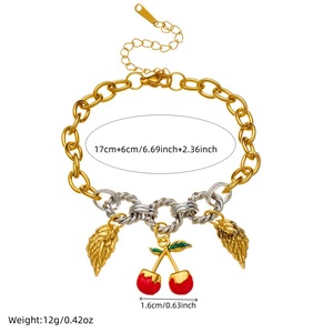 Fashion Charm Bracelets Zinc Alloy Gold Silver Chain Conch Starfish Crab Cherry Pendant Unisex Jewelry Accessory - Product Image 4