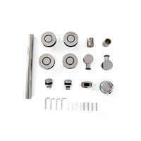 Kit de quincaillerie pour porte de douche coulissante sans cadre, roulettes de 70 mm adaptées aux tubes ronds de 25 mm, accessoires de douche en acier inoxydable