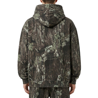 Sweat-shirts à capuche surdimensionnés avec fermeture éclair, logo personnalisé XUFEI, OEM, haute qualité, pour hommes, design de créateur, 100% coton, imprimé camouflage Real Tree