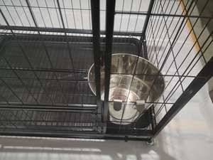 2 em 1 aço inoxidável removível <span class=keywords><strong>Pet</strong></span> Gaiola Alimentador Arredondado Automatic Dog <span class=keywords><strong>Bowl</strong></span> para Food & Water Puppy Pets Pendurado Crate Coop Cup - Product Image 3