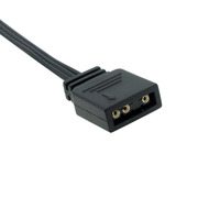 Kabel Ekstensi Kipas ARGB Casing PC (5V 3-Pin) 1-ke-1 Splitter, Kabel Pipih Hitam, Tembaga Murni