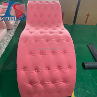 Table de massage ergonomique en forme de S pour cils, en cuir rose avec boucle en cristal, couleur personnalisable pour salon de beauté