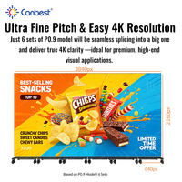 Canbest Cob P0.9 P1.5 İç Mekan LED Duvar Ekranı Taşınabilir Katlanabilir Poster Ekranı 1200nit Dijital Çift Taraflı LED Video Poster Duvarı