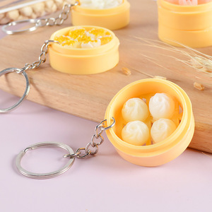 Llavero de PVC con diseño de comida de simulación (bollos Dim Sum, dumplings, bollos al vapor) del té matutino cantonés, para mochila de estudiante, para mi hija - Product Image 3