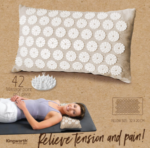 Kingworth Lin PP Coton 42 Point <span class=keywords><strong>de</strong></span> Massage Oreiller Acupression Guérisseur <span class=keywords><strong>de</strong></span> Cou Qui Soulage la Douleur Naturellement - Product Image 6