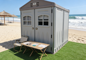 ביתן גינה נייד מודולרי מוכן מראש, עמיד למים, מופעל באנרגיה סולארית, ידידותי לסביבה, עשוי HDPE, קטן ונייד. - Product Image 4