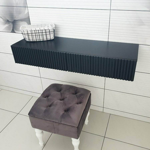 <span class=keywords><strong>Mesa</strong></span> <span class=keywords><strong>de</strong></span> <span class=keywords><strong>Maquillaje</strong></span> Moderna <span class=keywords><strong>de</strong></span> Pared con Acabado Brillante, Cómoda <span class=keywords><strong>Flotante</strong></span> Acanalada con 2 Cajones <span class=keywords><strong>de</strong></span> Almacenamiento para Dormitorio, Sala <span class=keywords><strong>de</strong></span> Estar o Apartamento - Product Image 3
