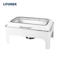 Ensemble chauffe-plats Liyunda de haute qualité 6L/9L, noir/blanc, en acier inoxydable, pour la restauration et les restaurants