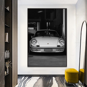 Affiches anciennes impression sur <span class=keywords><strong>toile</strong></span> noir et blanc Vintage Wall Art classique vieilles peintures de voitures pour la décoration intérieure - Product Image 5