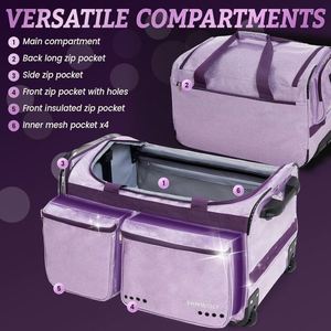 Free Sample Rolling Dance <b>Bag</b> With <b>Garment</b> Rack Custom Performance Competition Outdoor Trolley Waterproof Duffel Rolling <b>Bags</b> - Product Image 6