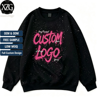 Sweat à capuche personnalisé de haute qualité en molleton 100 % coton, écologique, brodé, avec imprimé strass, doublé, style hip-hop pour femme