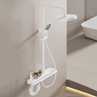 Nouveau bouton de piano de pluie conception ensemble de douche thermostatique affichage numérique ensemble de douche de salle de bain intelligent pour hôtel