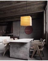 Prix d'usine, Ventes Flash : Lampe suspendue carrée Wabi Sabi faite à la main en papier de riz, lanterne pour restaurant, bar, hôtel, lustre en papier blanc