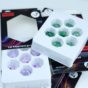 Dés polyédriques transparents bicolores, directement de l'usine, options personnalisées de haute qualité et multicolores pour <span class=keywords><strong>les</strong></span> jeux de table - Product Image 6