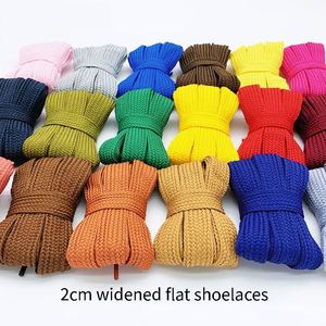 Cordones Planos Blancos Personalizados de 20 mm, Cordones Elásticos de Poliéster Coloridos para Zapatillas Deportivas, Cordones Gruesos para Zapatos - Product Image 2