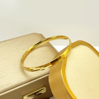 2024 JD New Ins 24k Laiton Plaqué Or Haute Qualité Poli Super Brillant À Facettes Design Minimaliste Bracelet Bracelet Pour Les Femmes