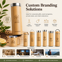 Cangkir Termos Bambu Ramah Lingkungan dengan Tutup, Mug Minuman Terisolasi yang Dapat Digunakan Kembali untuk Kopi, Teh, dan Air Sehari-hari