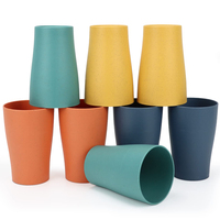 Vente en gros de gobelets en PP réutilisables de 12 oz (350 ml) personnalisés, bouteilles d'eau écologiques, finition mate, mignons, pour le camping, échantillon gratuit, 2 pièces