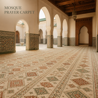 Tapis de prière marocain Fez Zellige pour mosquée, sur mesure, en laine de 6 mm à 15 mm, pour projet de salle de prière