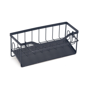 Portaspugne Multifunzionale in Metallo da Fabbrica, Organizzatore a 2 Livelli con Scolapiatti da Appoggio per Lavello, Moderno e Sostenibile per la Cucina - Product Image 3