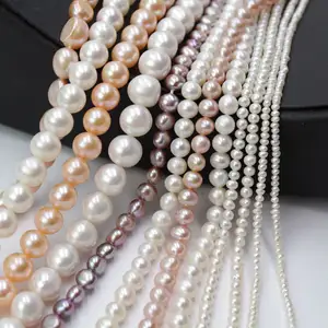 真正的天然珍珠珠淡水珍珠珠巴洛克宽松的Perles为DIY工艺手镯项链珠宝制作15 ”股