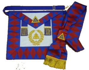 Masonic Regalia Royal Arch Delantal Sash Grand Rank Delantal de cuero con bordado de piel de cordero rico e insignia magnética para coser - Product Image 1