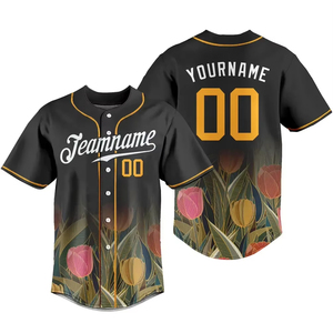Maillot de baseball respirant personnalisé, sublimation, impression intégrale, motif végétal, short, nom, logo, numéro personnalisés, adulte, enfant, anti-UV - Product Image 5