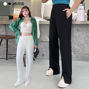 กางเกงชีฟองทรงสูงรัดรูป รุ่น Runqi N8607 สีขาวงาช้าง ไซส์พลัส สำหรับผู้หญิง สไตล์ลำลอง ทรงหลวม ยาวคลุมเท้า - Product Image 3