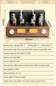 Amplificateur domestique à tubes MONA 50W double préampli KT88 push-pull 2.0 canaux, boîtier métallique, commutation <span class=keywords><strong>triode</strong></span> ultra-ligne, télécommande - Product Image 4