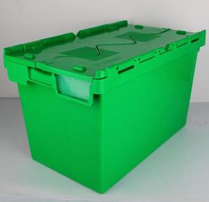 Heavy Duty plastic stackable nesting crate turnover box for moving company or warehouse