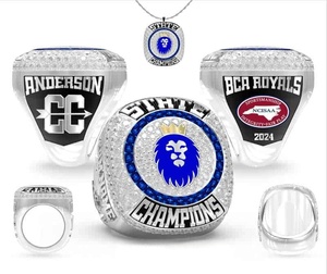 แหวนแชมป์กีฬาแบบดั้งเดิมรูปหัวใจเคลือบทองคำสีกุหลาบ ทำจากโลหะผสมสังกะสีเคลือบเงา พร้อมโลโก้สั่งทำส่วนตัว - Product Image 3