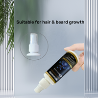 Haarwuchs-Förderungsspray 5% Haarwuchslösung 60ml Flüssiges Tonikum-Serum Organisch Nährend für Lockiges/Schädigtes Haar und Bart für Erwachsene