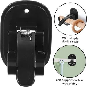 Novelty Easy-Glide Curved Curtain <b>Hooks</b> Multifunctional Spring Clamp Bracket for Kitchen Bathroom Use Plastic Metal Material - Product Image 4