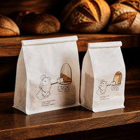 Sacs à pain de marque privée avec logo personnalisé, pochettes verticales pour boulangerie, emballage alimentaire en papier de qualité alimentaire, OEM ODM, vente en gros