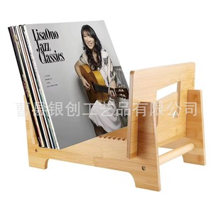 Wooden Vinyl <b>Record</b> Rack Bamboo Cd Storage Foldable Display <b>Stand</b> For Music Collection - Product Image 1