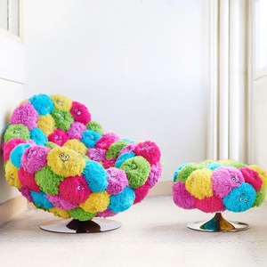 Artiste contemporain INS mode moderne poupée de laine canapé simple loisirs chaise pivotante brun mignon ours <span class=keywords><strong>Chesterfild</strong></span> Chaise longue - Product Image 4